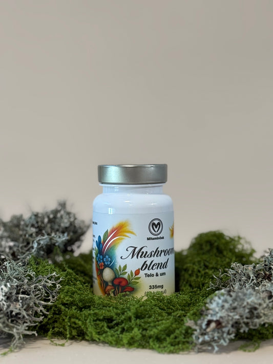 Mushroom blend embalaža - reishi gobe, levja griva, kordiceps 30 kapsul