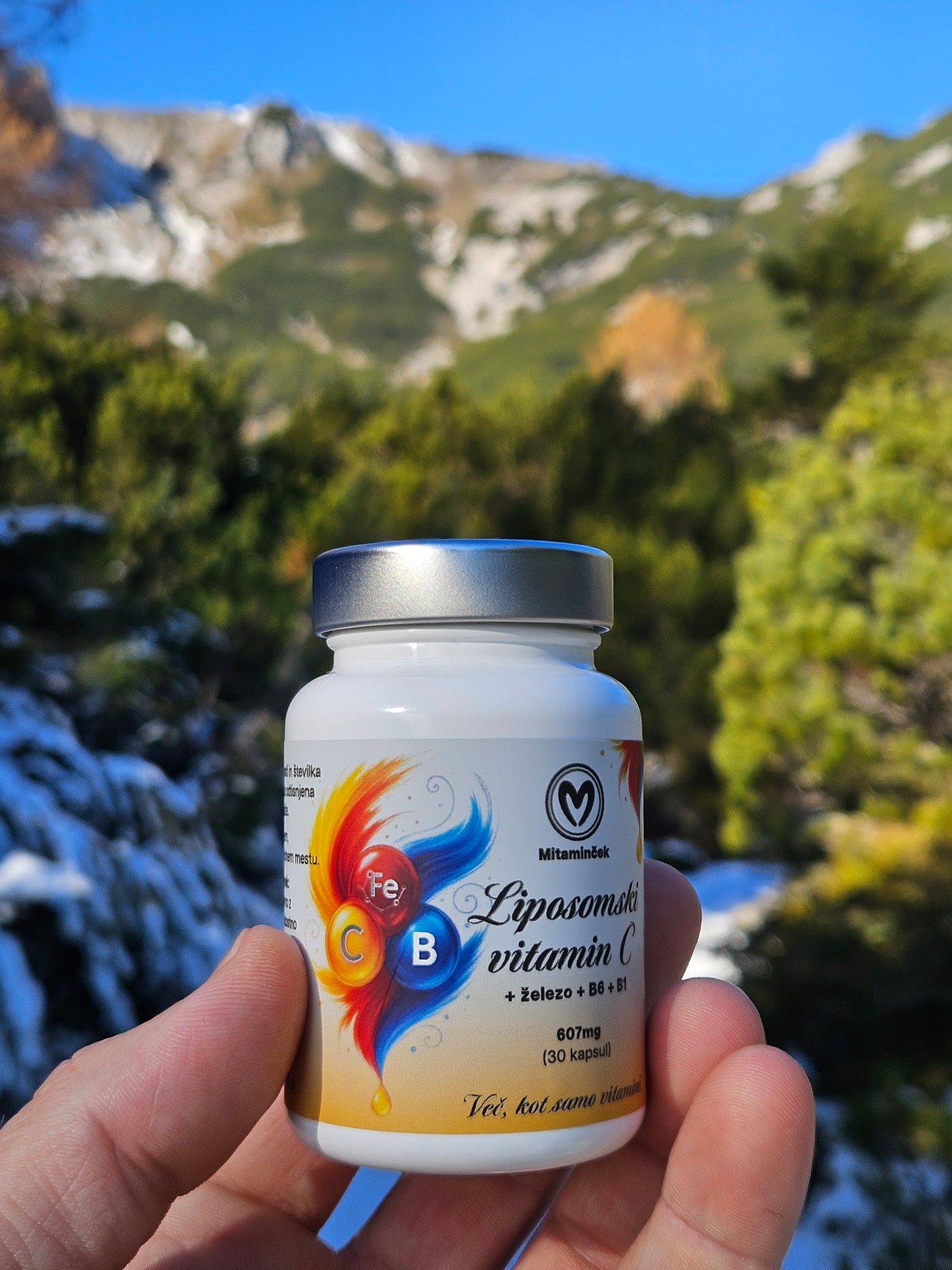 Liposomski C + železo + B6 + B1 prehransko dopolnilo - detajl embalaže