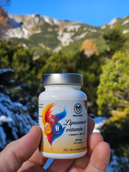 Liposomski C + železo + B6 + B1 prehransko dopolnilo - detajl embalaže