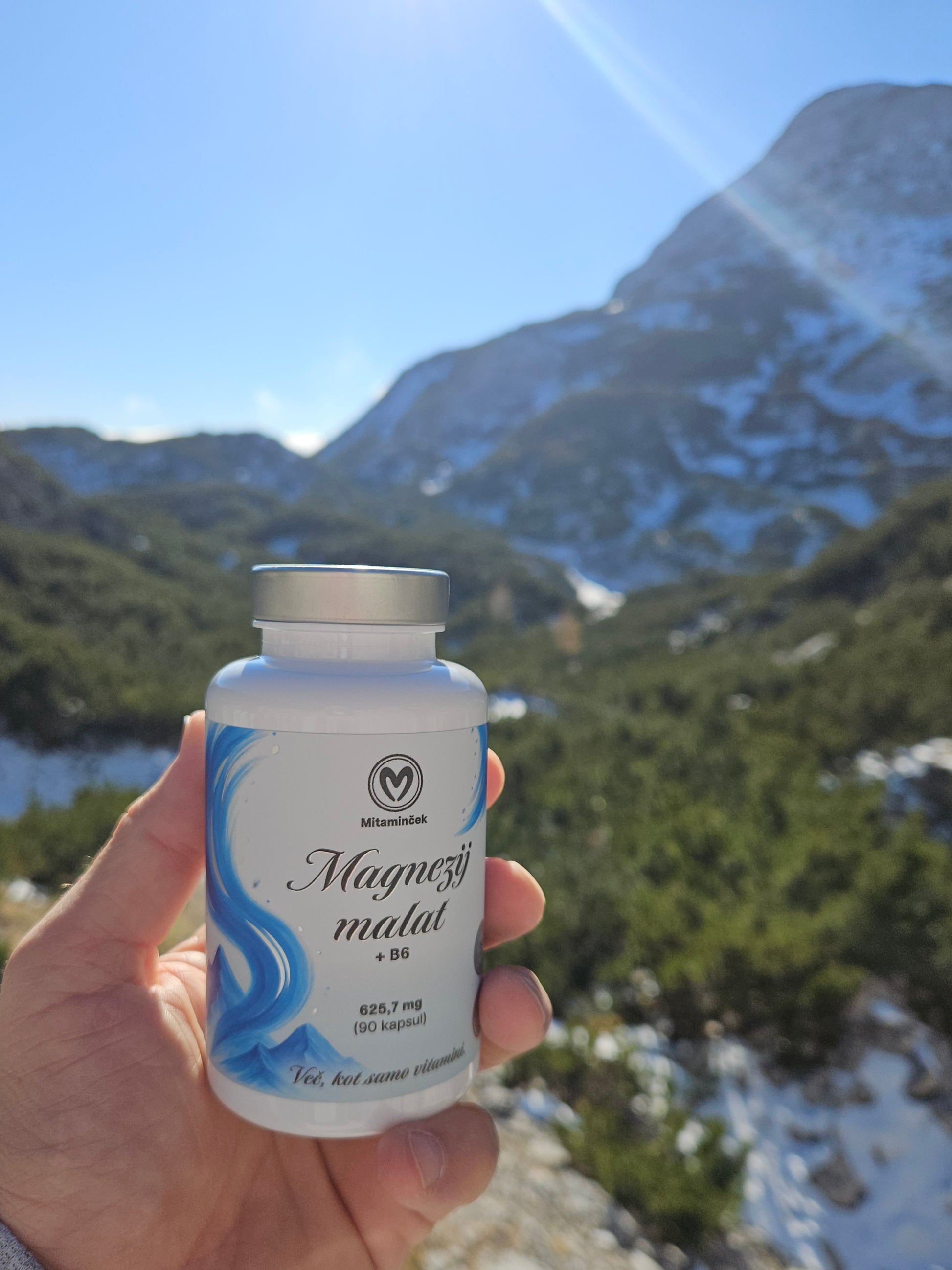 Magnezij malat + B6 - prehransko dopolnilo 90 kapsul za pohodnike
