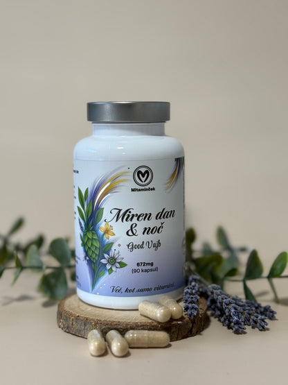 Miren dan&noč kapsule s tradicionalnimi rastlinskimi ekstrakti in vitamini B1, B3, B6, B7