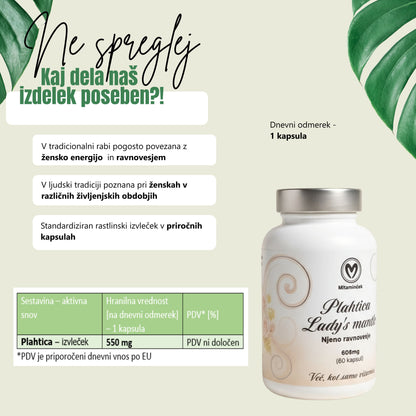 Plahtica prehransko dopolnilo - ekstrakt plahtice za ženske